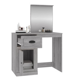 Coiffeuse avec miroir sonoma gris 90x50x132,5cm bois ingénierie