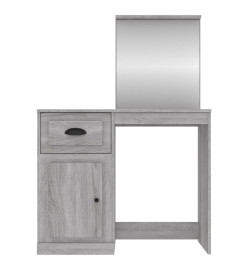 Coiffeuse avec miroir sonoma gris 90x50x132,5cm bois ingénierie