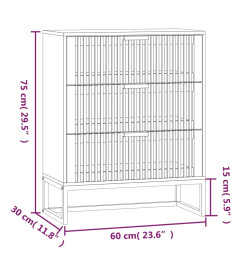 Buffet blanc 60x30x75 cm bois d'ingénierie