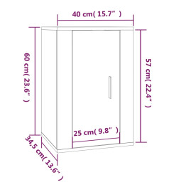 Ensemble de meubles TV 2 pcs blanc brillant bois d'ingénierie