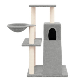 Arbre à chat avec griffoirs en sisal Gris clair 82 cm