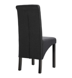 Chaises à manger lot de 6 gris foncé tissu