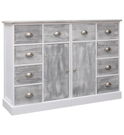 Buffet avec 10 tiroirs Gris 113 x 30 x 79 cm Bois