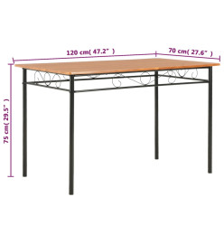 Table de salle à manger Marron 120 x 70 x 75 cm MDF