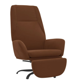 Chaise de relaxation avec repose-pied Marron Tissu microfibre