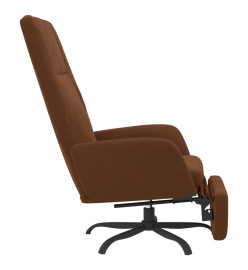 Chaise de relaxation avec repose-pied Marron Tissu microfibre