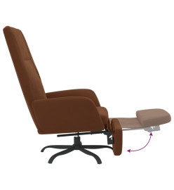 Chaise de relaxation avec repose-pied Marron Tissu microfibre