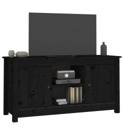 Meuble TV Noir 103x36,5x52 cm Bois de pin massif