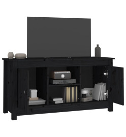 Meuble TV Noir 103x36,5x52 cm Bois de pin massif