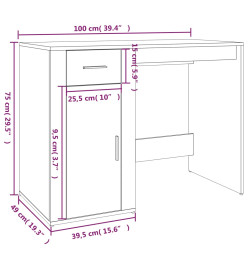 Bureau Chêne sonoma 100x49x75 cm Bois d'ingénierie