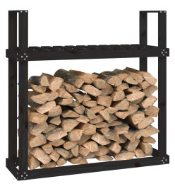 Support pour bois de chauffage Noir 110x35x108,5 cm Bois de pin