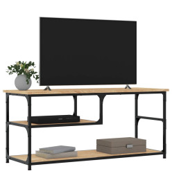 Meuble TV chêne sonoma 103x38x46,5cm bois d'ingénierie et acier