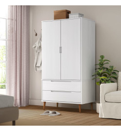 Garde-robe MOLDE Blanc 90x55x175 cm Bois massif de pin