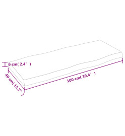 Dessus de table bois chêne massif traité bordure assortie