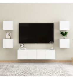 Meuble TV mural Blanc brillant 30,5x30x30 cm