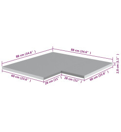 Comptoir d'angle de cuisine Gris Bois d’ingénierie