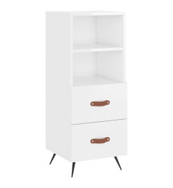 Buffet haut Blanc brillant 34,5x34x180 cm Bois d'ingénierie