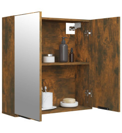 Armoire à miroir de salle de bain Chêne fumé 64x20x67 cm