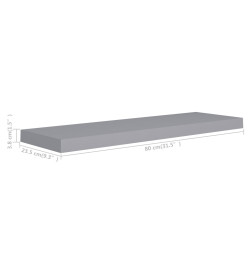 Étagères murales flottantes 4 pcs gris 80x23,5x3,8 cm MDF