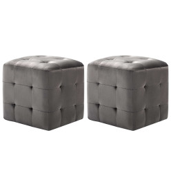 2 pcs Tables de chevet Gris 30x30x30 cm Tissu velours