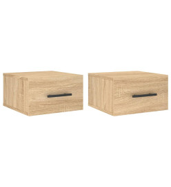 Tables de chevet murales 2 pcs chêne sonoma 35x35x20 cm