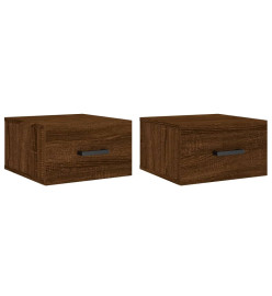 Tables de chevet murales 2 pcs chêne marron 35x35x20 cm