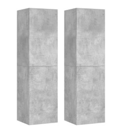 Meubles TV 2 pcs Gris béton 30,5x30x110 cm Aggloméré