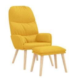 Chaise de détente et repose-pied Jaune moutarde Tissu