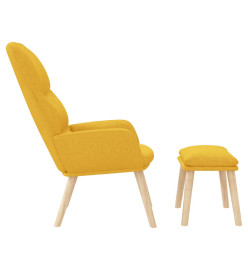 Chaise de détente et repose-pied Jaune moutarde Tissu