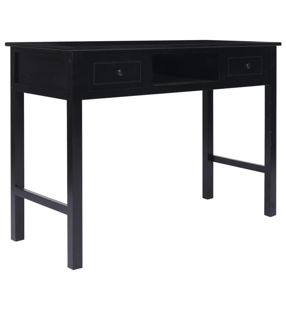 Buffet Noir 108x45x76 cm Bois de Paulownia massif