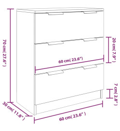 Buffets 3 pcs Chêne fumé Bois d'ingénierie