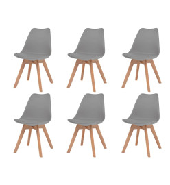 Chaises à manger lot de 6 Gris Plastique