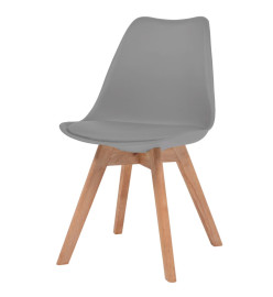 Chaises à manger lot de 6 Gris Plastique