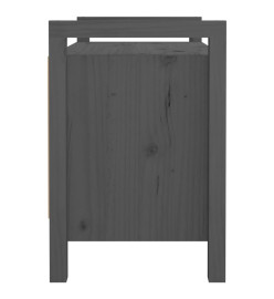 Banc d'entrée Gris 80x40x60 cm Bois de pin massif