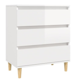 Buffet Blanc brillant 60x35x70 cm Bois d'ingénierie