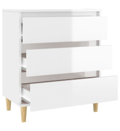 Buffet Blanc brillant 60x35x70 cm Bois d'ingénierie