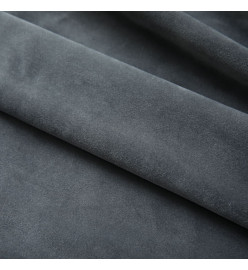 Rideaux occultants et crochet 2pcs Velours Anthracite 140x225cm