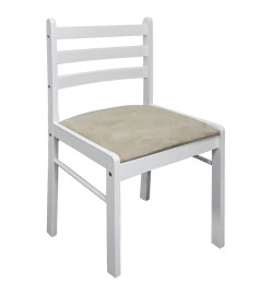 Chaises à manger lot de 2 blanc hévéa solide et velours