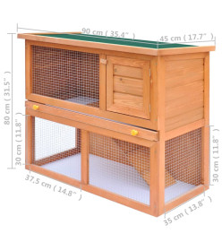 Clapier d'extérieur Enclos pour petits animaux 1 porte Bois