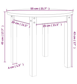 Table basse Blanc Ø 55x45 cm Bois massif de pin