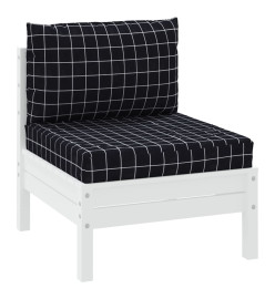 Coussins de palette 2 pcs motif à carreaux noir tissu Oxford