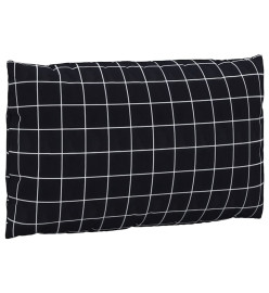 Coussins de palette 2 pcs motif à carreaux noir tissu Oxford