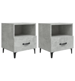 Tables de chevet 2 pcs Gris béton Bois d'ingénierie