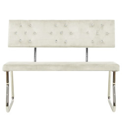 Banc 110 cm Blanc crème Velours