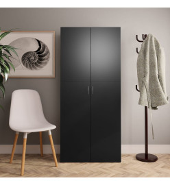 Armoire à chaussures Noir 80 x 35,5 x 180 cm Aggloméré