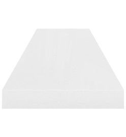 Étagère murale flottante 2 pcs Blanc brillant 90x23,5x3,8cm MDF