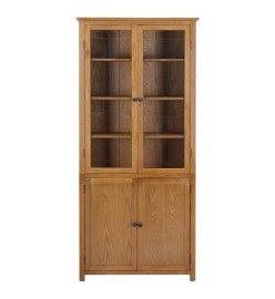 Bibliothèque avec 4 portes 90x35x200 cm Bois de chêne et verre