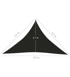 Voile d'ombrage 160 g/m² Noir 2,5x2,5x3,5 m PEHD