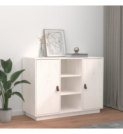 Buffet Blanc 100x40x75 cm Bois massif de pin