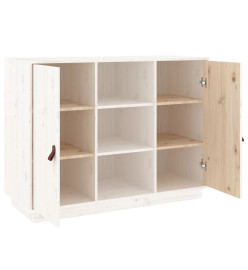 Buffet Blanc 100x40x75 cm Bois massif de pin